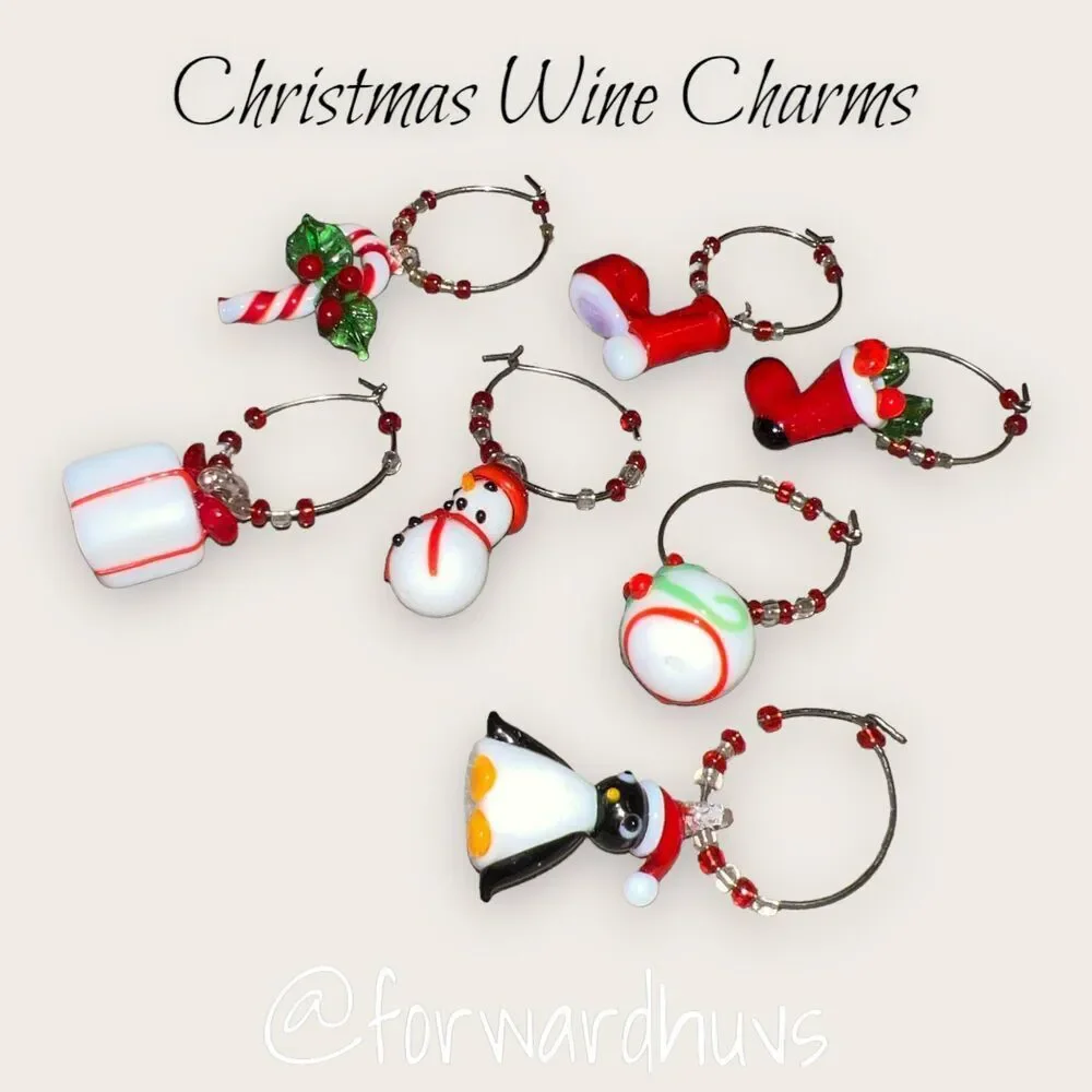 Christmas Themed Wine Glass Charms (7)